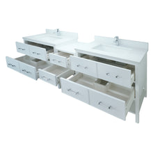 Load image into Gallery viewer, 86" White Gemma Vanity with Carrera Quartz