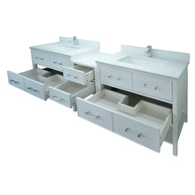 Load image into Gallery viewer, 74" White Gemma Vanity with Carrera Quartz