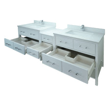 Load image into Gallery viewer, 74" White Gemma Vanity with Carrera Quartz