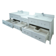 Load image into Gallery viewer, 86" White Gemma Vanity with Carrera Quartz