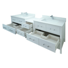 Load image into Gallery viewer, 86" White Gemma Vanity with Carrera Quartz
