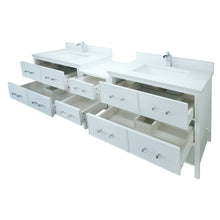 Load image into Gallery viewer, 86" White Gemma Vanity with Carrera Quartz