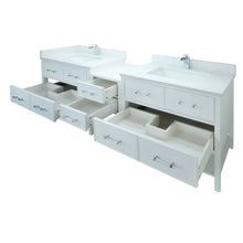 Load image into Gallery viewer, 86" White Gemma Vanity with Carrera Quartz