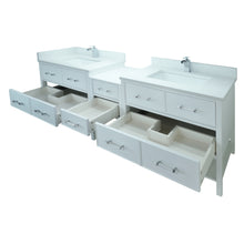 Load image into Gallery viewer, 74" White Gemma Vanity with Carrera Quartz