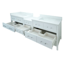 Load image into Gallery viewer, 74" White Gemma Vanity with Carrera Quartz
