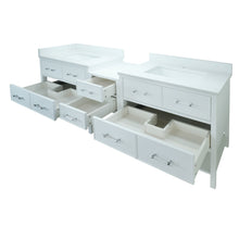 Load image into Gallery viewer, 86" White Gemma Vanity with Carrera Quartz