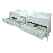 Load image into Gallery viewer, 74" White Gemma Vanity with Carrera Quartz