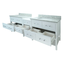 Load image into Gallery viewer, 62" White Gemma Vanity with Topaz Quartz