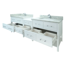 Load image into Gallery viewer, 62" White Gemma Vanity with Topaz Quartz