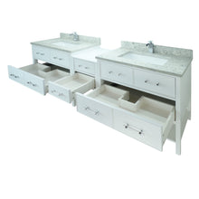 Load image into Gallery viewer, 62" White Gemma Vanity with Topaz Quartz