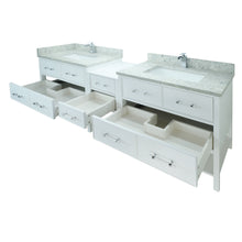 Load image into Gallery viewer, 62" White Gemma Vanity with Topaz Quartz