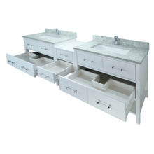 Load image into Gallery viewer, 62" White Gemma Vanity with Topaz Quartz