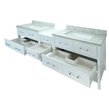 Load image into Gallery viewer, 62" White Gemma Vanity with Topaz Quartz