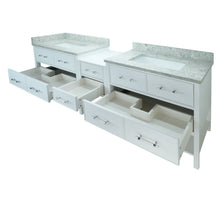 Load image into Gallery viewer, 62" White Gemma Vanity with Topaz Quartz