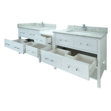 Load image into Gallery viewer, 62" White Gemma Vanity with Topaz Quartz