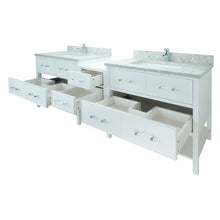Load image into Gallery viewer, 62" White Gemma Vanity with Topaz Quartz
