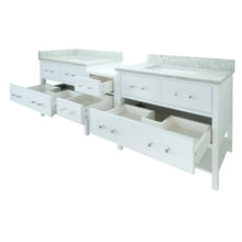 Load image into Gallery viewer, 62" White Gemma Vanity with Topaz Quartz
