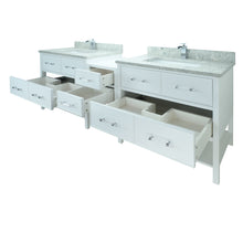Load image into Gallery viewer, 62" White Gemma Vanity with Topaz Quartz