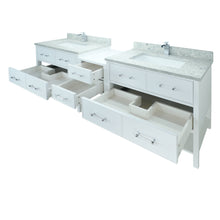 Load image into Gallery viewer, 62&quot; White Gemma Vanity with Topaz Quartz