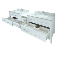 Load image into Gallery viewer, 62" White Gemma Vanity with Topaz Quartz