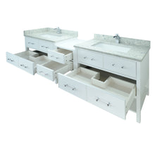 Load image into Gallery viewer, 62" White Gemma Vanity with Topaz Quartz