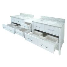 Load image into Gallery viewer, 62" White Gemma Vanity with Topaz Quartz