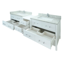 Load image into Gallery viewer, 62" White Gemma Vanity with Topaz Quartz