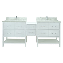 Load image into Gallery viewer, 62" White Gemma Vanity with Topaz Quartz