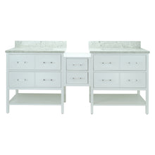 Load image into Gallery viewer, 62" White Gemma Vanity with Topaz Quartz