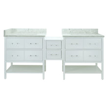 Load image into Gallery viewer, 62" White Gemma Vanity with Topaz Quartz