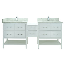 Load image into Gallery viewer, 62" White Gemma Vanity with Topaz Quartz