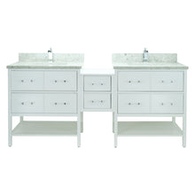 Load image into Gallery viewer, 62" White Gemma Vanity with Topaz Quartz
