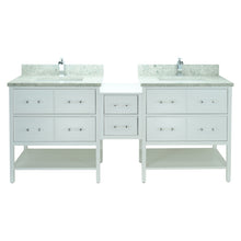 Load image into Gallery viewer, 62" White Gemma Vanity with Topaz Quartz