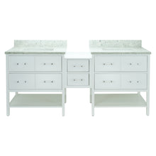 Load image into Gallery viewer, 62" White Gemma Vanity with Topaz Quartz