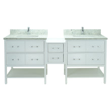 Load image into Gallery viewer, 62" White Gemma Vanity with Topaz Quartz