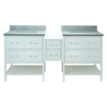 Load image into Gallery viewer, 74" White Gemma Vanity with Concrete Leather Quartz