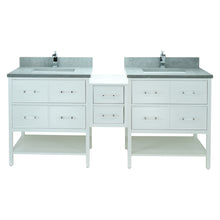Load image into Gallery viewer, 74" White Gemma Vanity with Concrete Leather Quartz