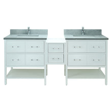 Load image into Gallery viewer, 74" White Gemma Vanity with Concrete Leather Quartz