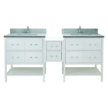 Load image into Gallery viewer, 74" White Gemma Vanity with Concrete Leather Quartz