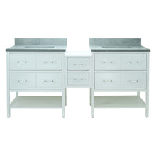 Load image into Gallery viewer, 74" White Gemma Vanity with Concrete Leather Quartz