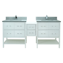 Load image into Gallery viewer, 86&quot; White Gemma Vanity with Concrete Leather Quartz