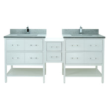 Load image into Gallery viewer, 74" White Gemma Vanity with Concrete Leather Quartz