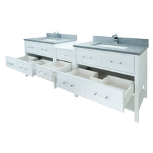 Load image into Gallery viewer, 74" White Gemma Vanity with Concrete Leather Quartz