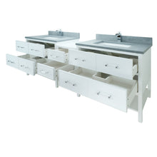 Load image into Gallery viewer, 74" White Gemma Vanity with Concrete Leather Quartz