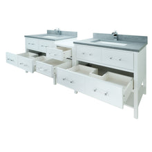 Load image into Gallery viewer, 74" White Gemma Vanity with Concrete Leather Quartz