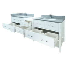 Load image into Gallery viewer, 74" White Gemma Vanity with Concrete Leather Quartz
