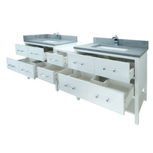 Load image into Gallery viewer, 74" White Gemma Vanity with Concrete Leather Quartz