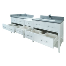 Load image into Gallery viewer, 74" White Gemma Vanity with Concrete Leather Quartz