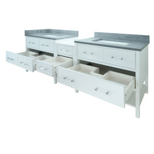 Load image into Gallery viewer, 74" White Gemma Vanity with Concrete Leather Quartz