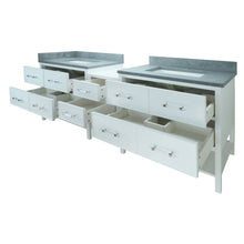 Load image into Gallery viewer, 74" White Gemma Vanity with Concrete Leather Quartz